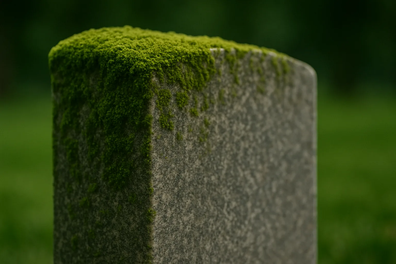 Tombe avant traitement anti-mousse a Caluire-et-Cuire