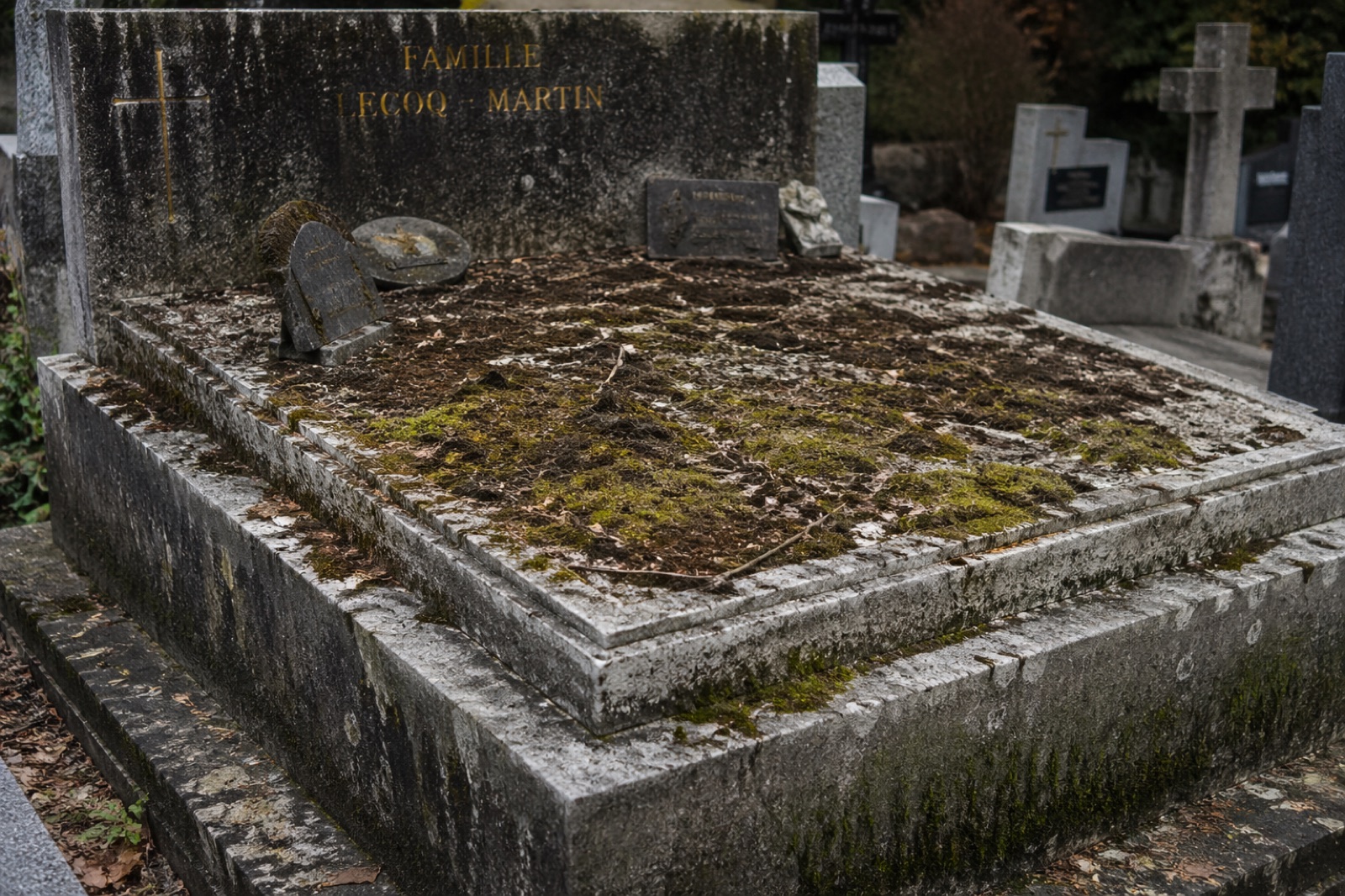 Sepulture Famille LECOQ-MARTIN avant intervention