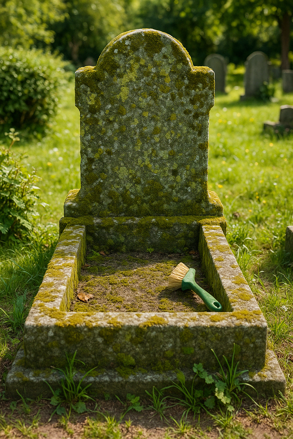 Tombe avant nettoyage